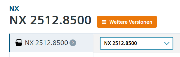 Support Center: Produktseite NX 2512.8500 mit Button Weitere Versionen