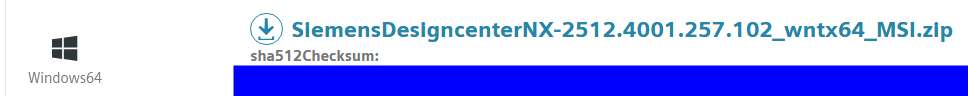Support Center Download: SiemensDesigncenterNX-2512.4001.257.102_wntx64_MSI.zip für Windows64
