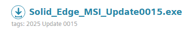 Download Solid_Edge_MSI_Update0015.exe mit Tag 2025 Update 0015