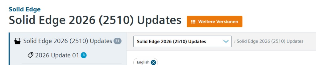 Support Center: Ordner Solid Edge 2026 (2510) Updates