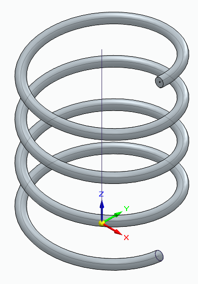 Solid Edge 3D-Modell einer Feder als Ergebnis einer geführten Ausprägung