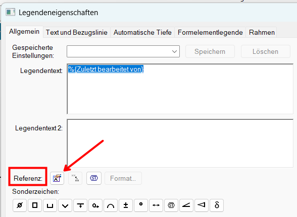 Referenz-Button A mit Hand in Legendeneigenschaften